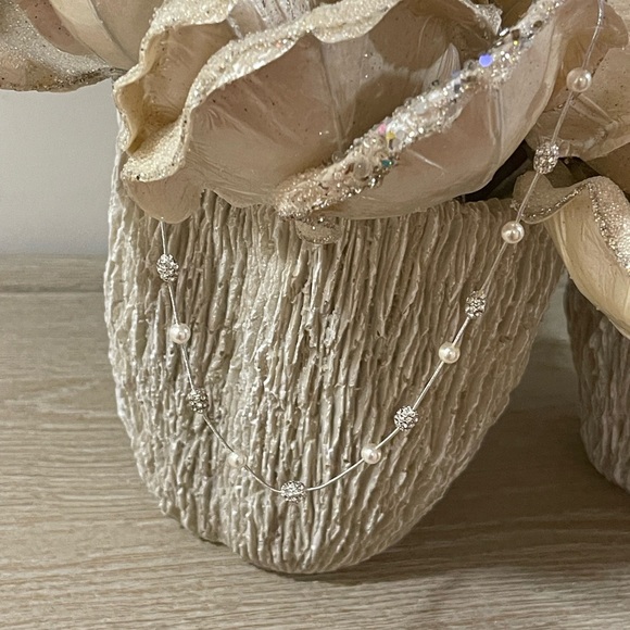 Classics silver-tone white pearl fireball ajustable necklace - Picture 4 of 8